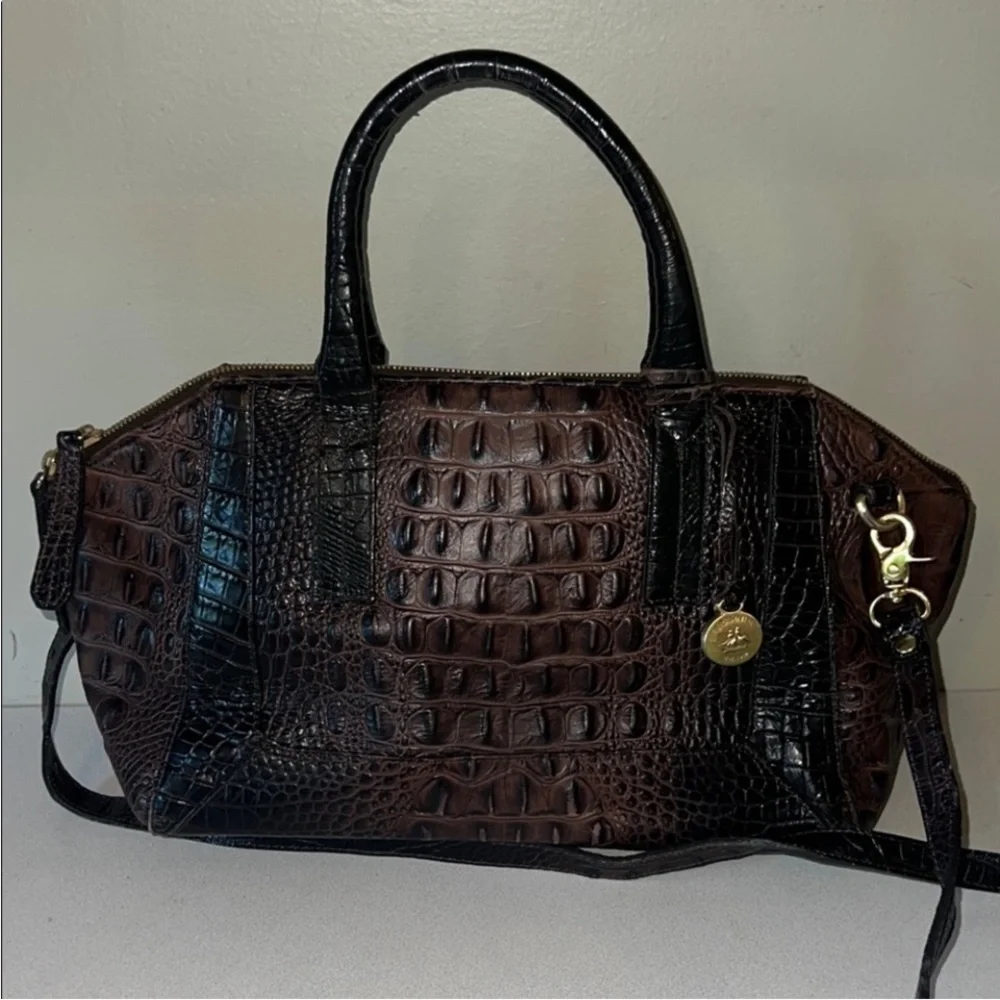 Brahmin Crocodile-Embossed Handbag